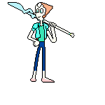 Sprite of Pearl from Steven Universe with her spear held over her shoulder.